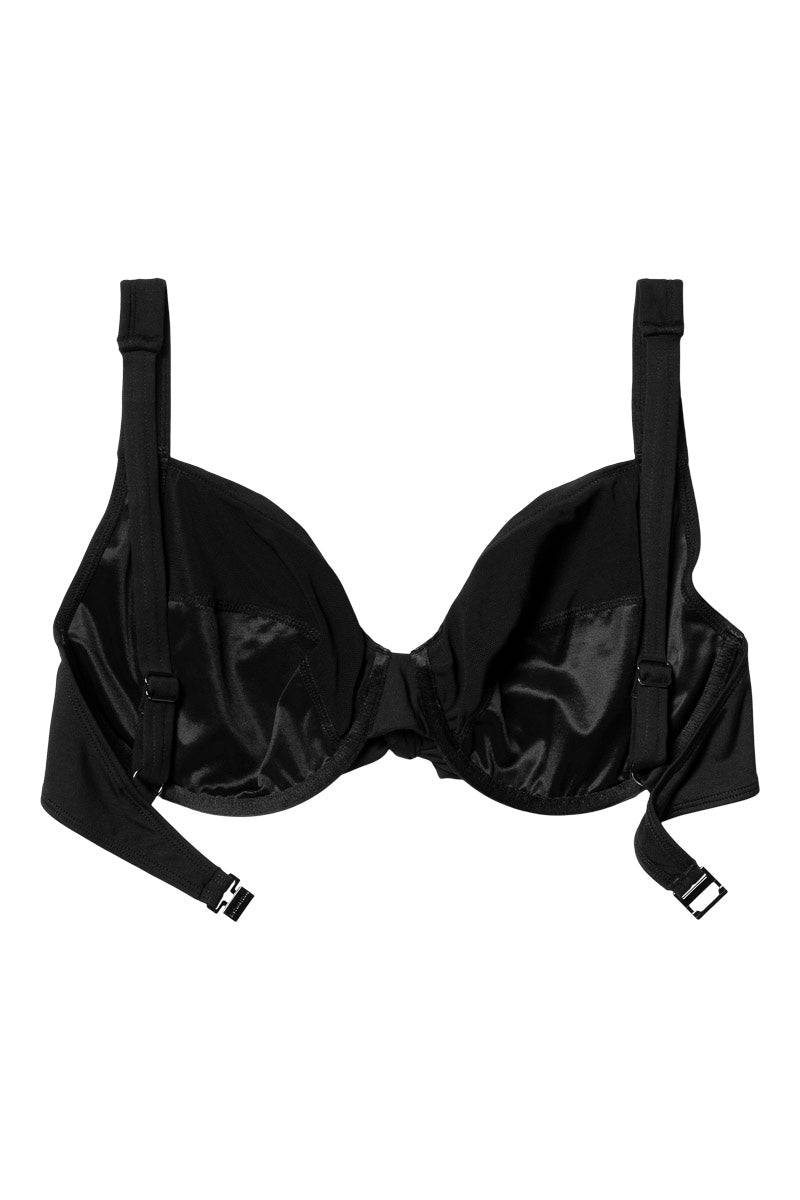 Panos Emporio Recycled Electra Underwired Full Cup Bikini Top, Black