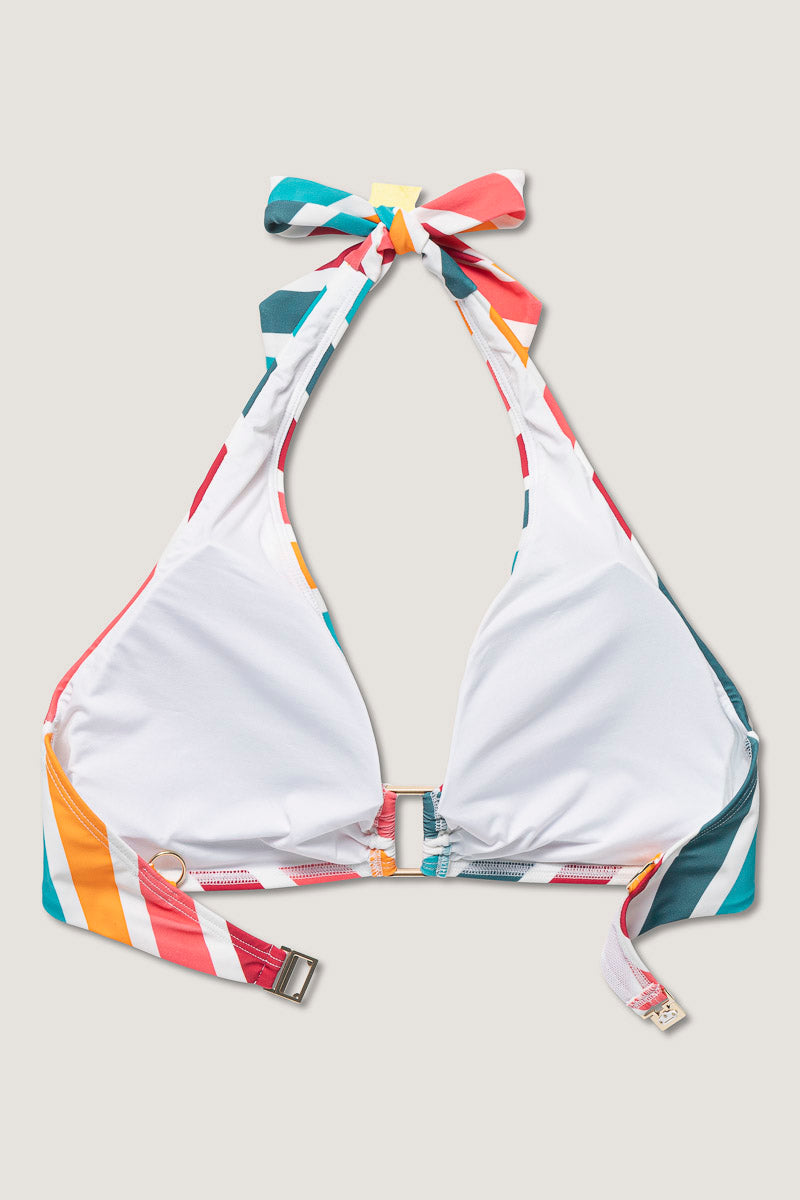 Maia Halterneck Bikini Top – Multi Stripe
