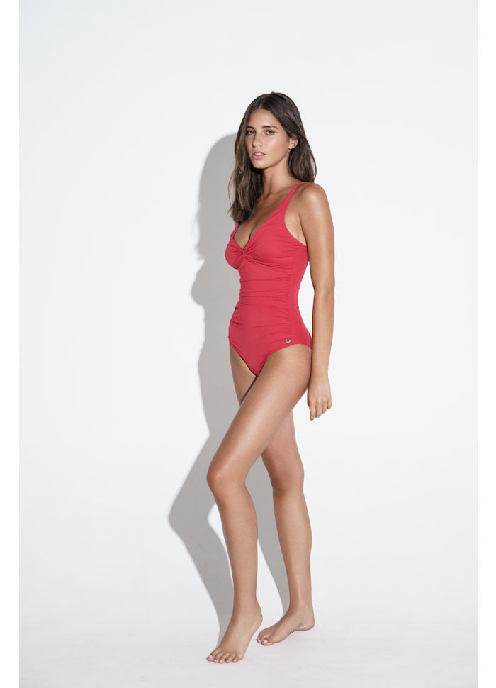 Simi Solid Swimsuit Recycled - Lipstick red