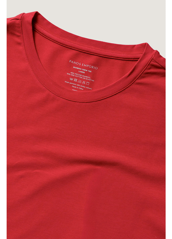 Bamboo/Cotton Crew Tee – Lipstick Red