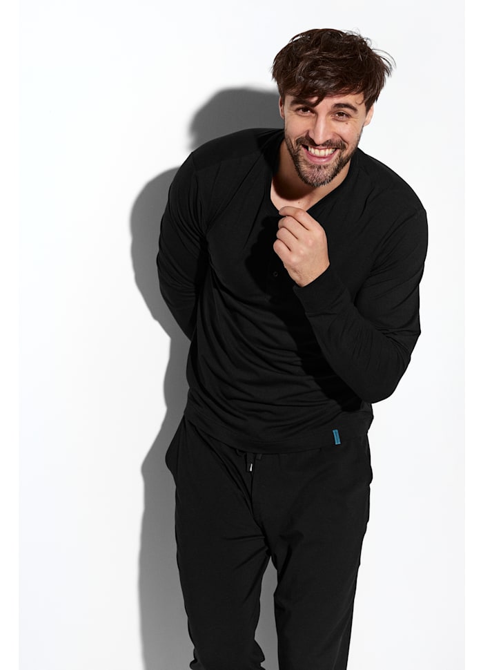 Panos Emporio Lounge Henley Cotton Bamboo Jumper