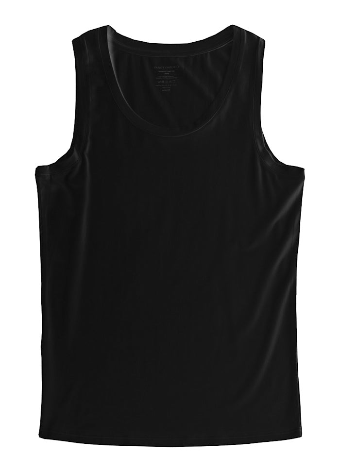 Panos Emporio Eco Bamboo and Organic Cotton Vest, Black