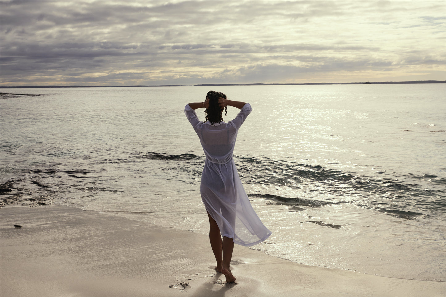 100% Cotton Ismene Cover Up Dress, White.