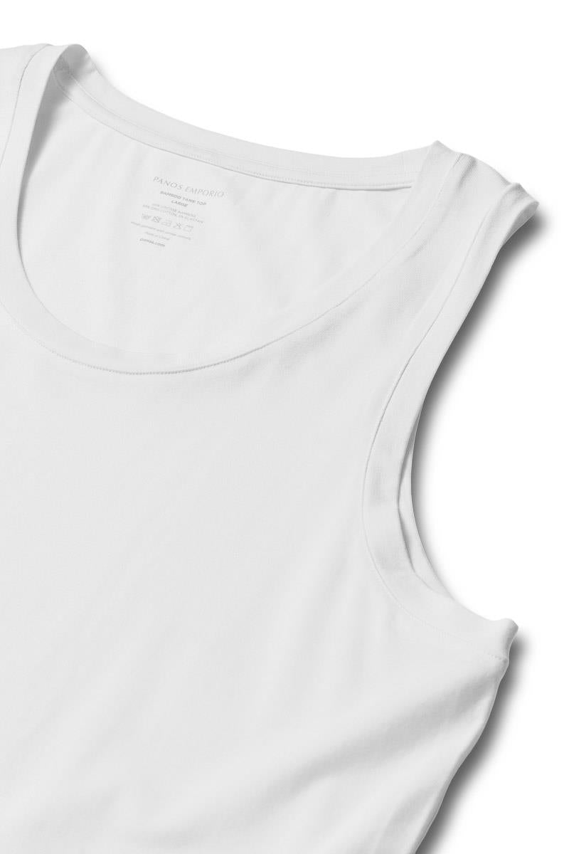 Panos Emporio Eco Bamboo and Organic Cotton Vest, White