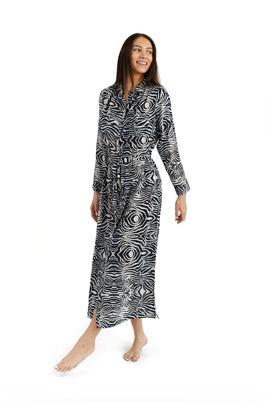 Panos Emporio  100% Cotton Ismene Cover Up Dress, Zebra