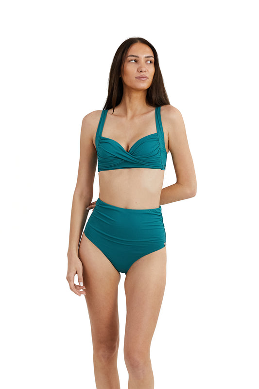 Panos Emporio  Recycled Chara Fold Over Bikini Brief, Deep Jungle