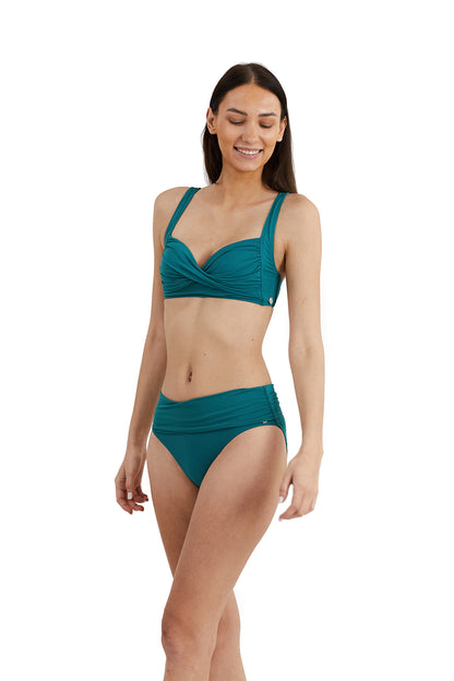 Panos Emporio  Recycled Chara Fold Over Bikini Brief, Deep Jungle