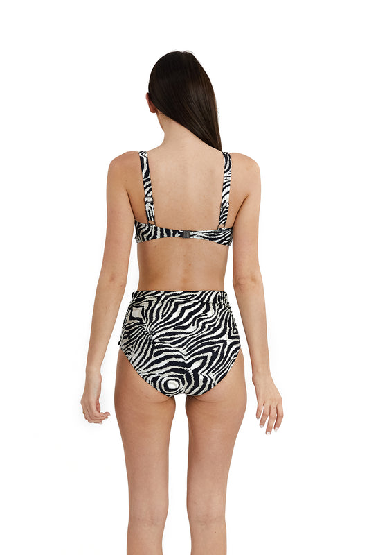 Recycled Twisted Medea Bikini Top, Zebra