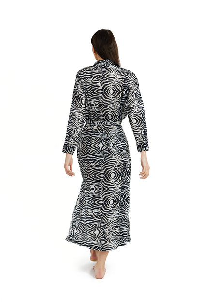 Panos Emporio  100% Cotton Ismene Cover Up Dress, Zebra