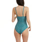 Panos Emporio  Recycled V Neck Simi Bodyshaping Swimsuit, Ditsy Dot