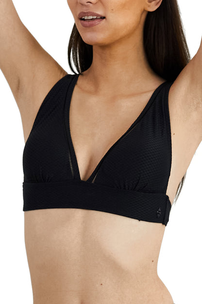 Panos Emporio  Palma Cruise Textured Bralette Top, Black
