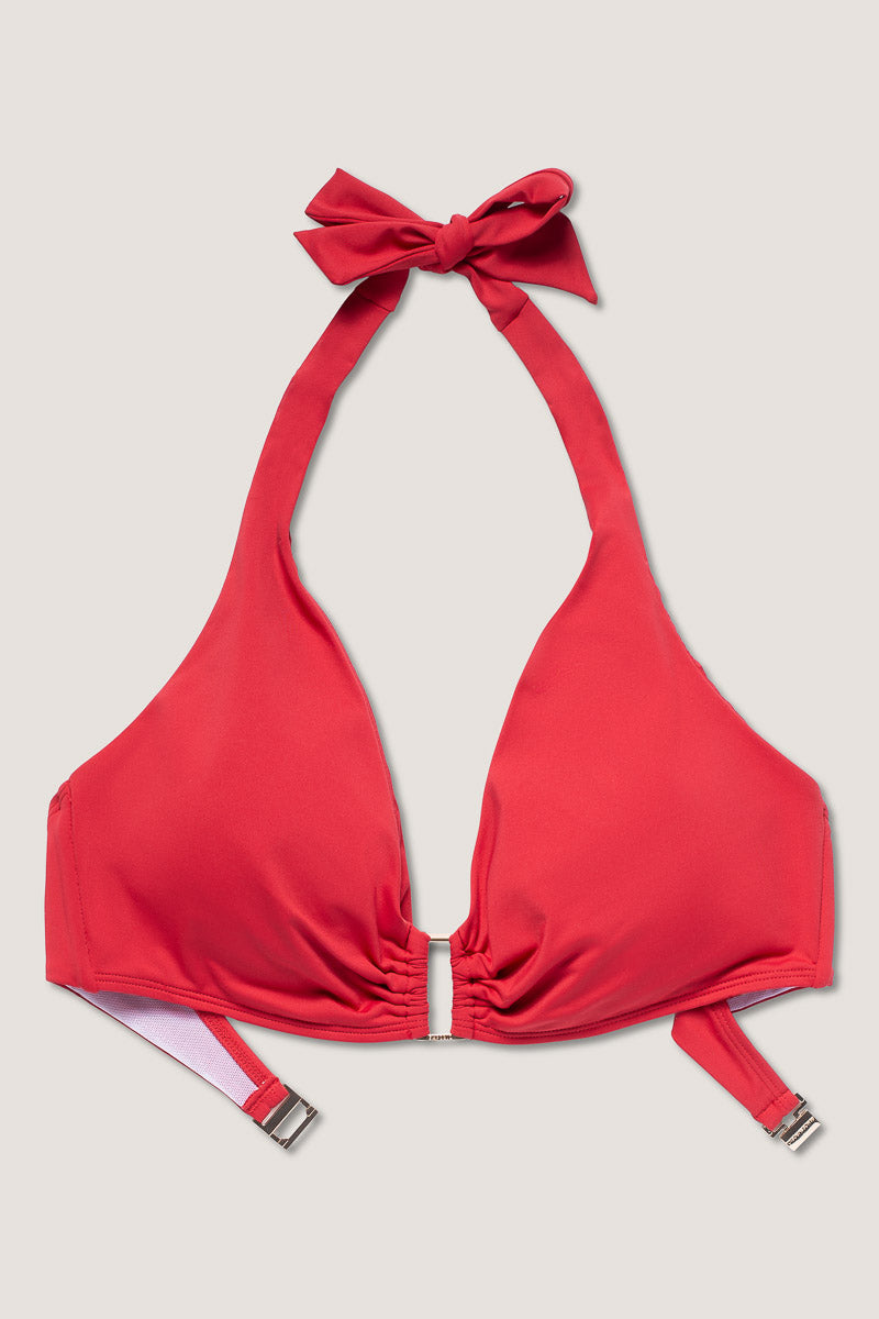Mia Halterneck Bikini Top – Lipstick Red