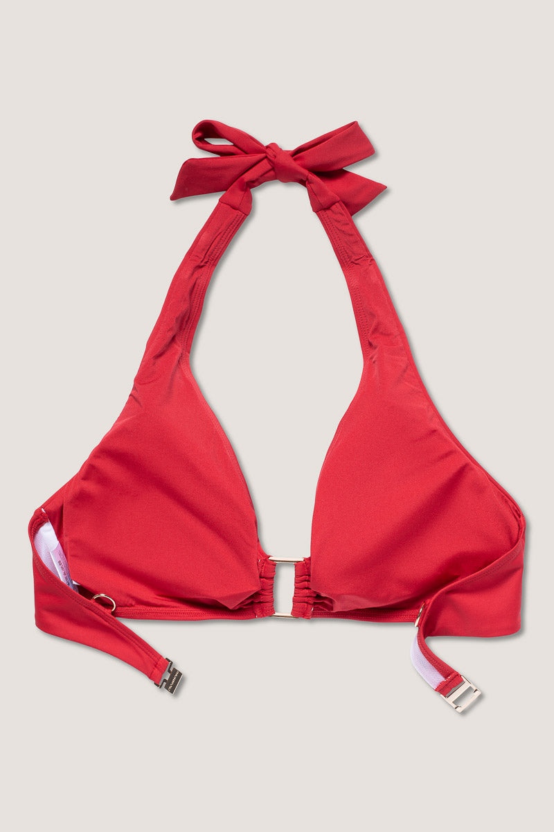 Mia Halterneck Bikini Top – Lipstick Red