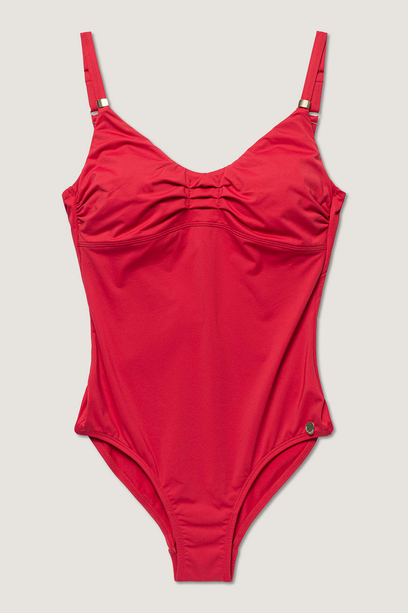 Milo Solid Recycled Swimsuit - Lipstick Red