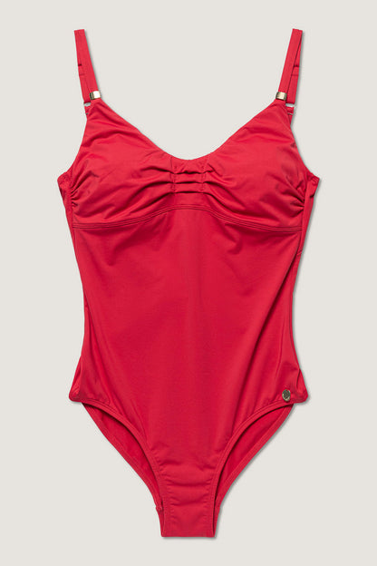 Milo Solid Recycled Swimsuit - Lipstick Red
