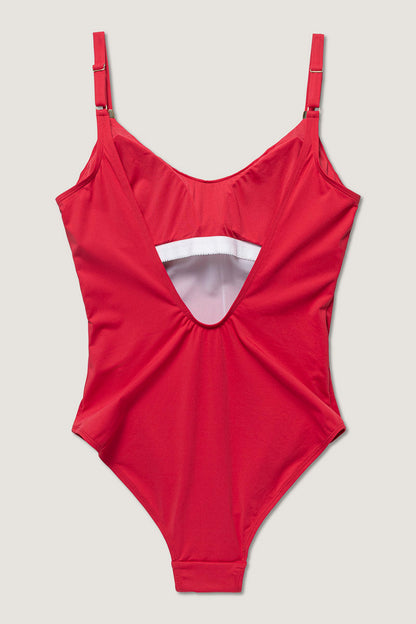 Milo Solid Recycled Swimsuit - Lipstick Red