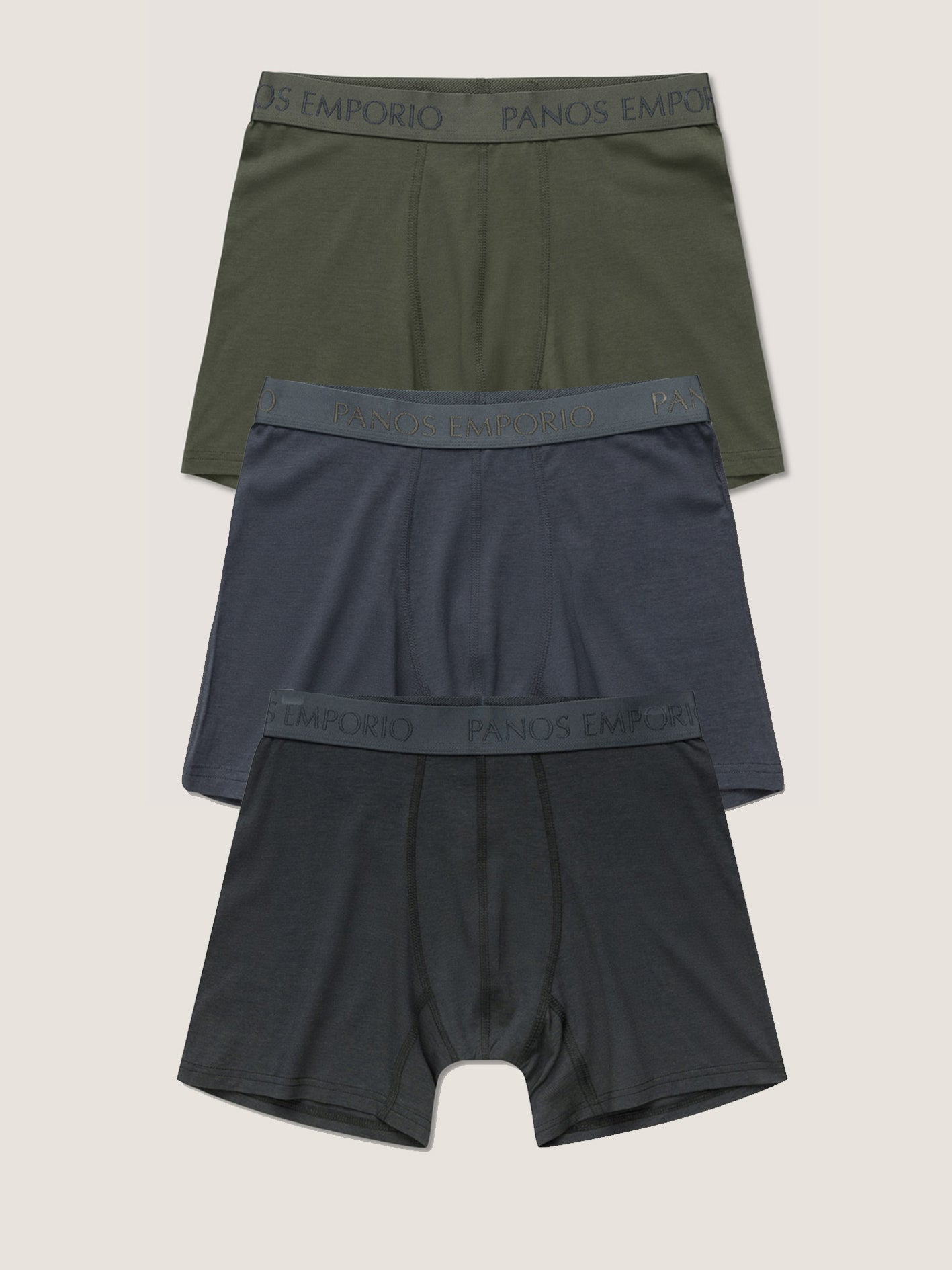 3pk Base Bamboo Boxer - Tamac/Asphalt/Forest