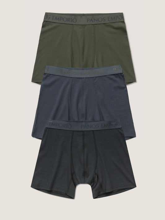 3pk Base Bamboo Boxer - Tamac/Asphalt/Forest