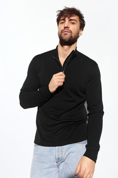 Panos Emporio Wool/Bamboo Half Zip Sweater