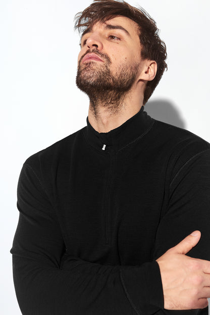 Panos Emporio Wool/Bamboo Half Zip Sweater