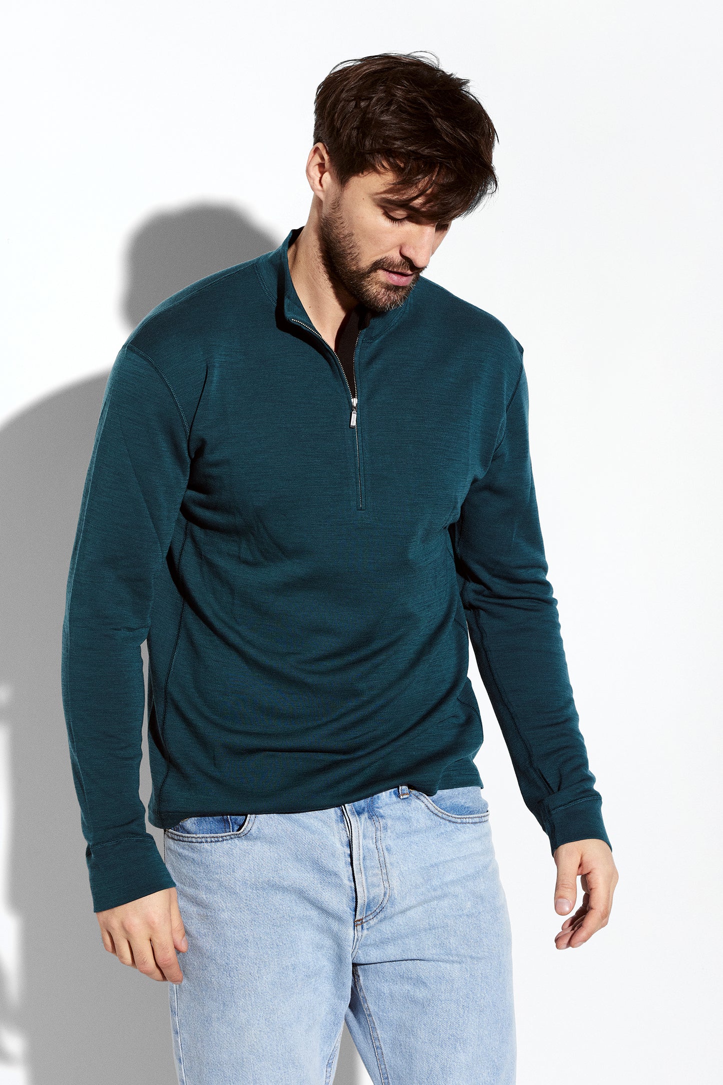 Panos Emporio Wool/Bamboo Half Zip Sweater