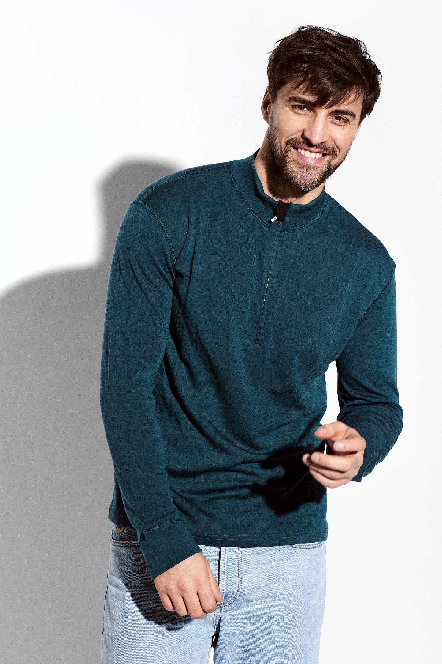 Panos Emporio Wool/Bamboo Half Zip Sweater