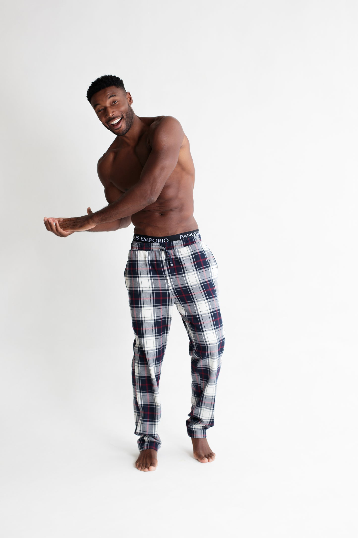 Pyjama trousers - Cream Plaid