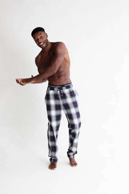 Pyjama trousers - Cream Plaid