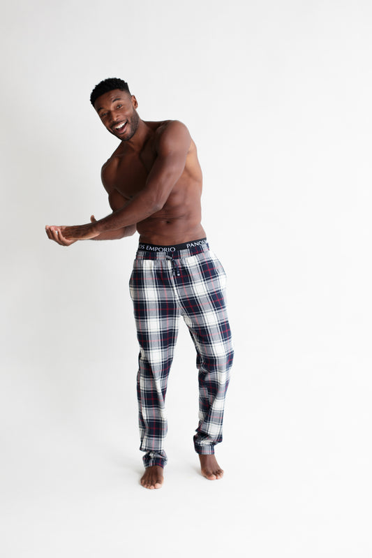 Pyjama trousers - Cream Plaid