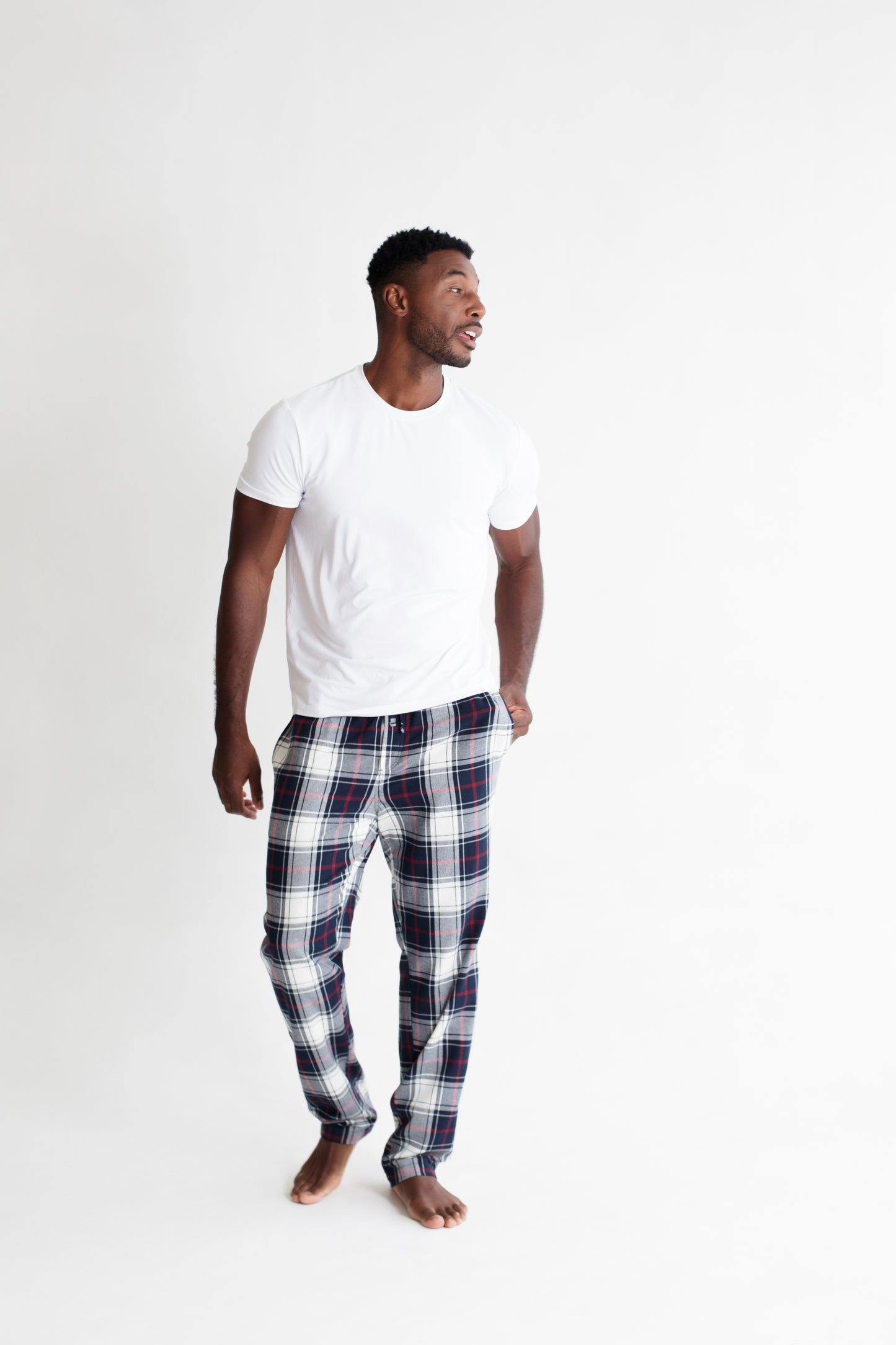 Pyjama trousers - Cream Plaid