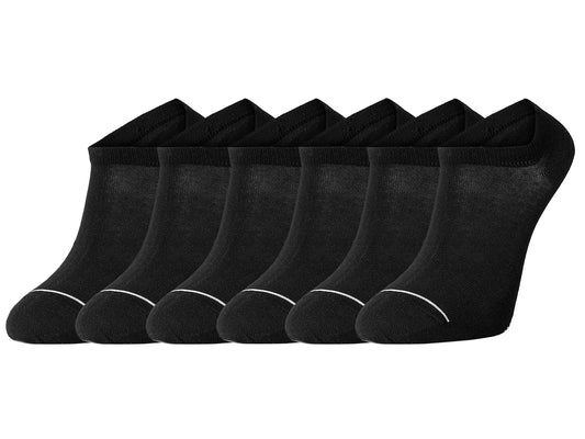 Unisex Cotton Casual Sneaker, Black, 6 pack