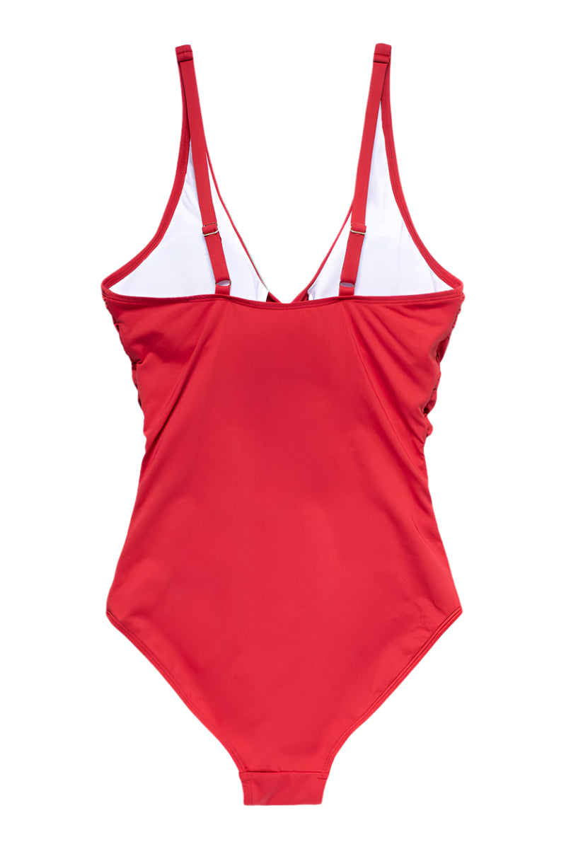 Simi Solid Swimsuit Recycled - Lipstick red