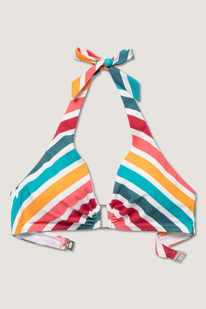 Maia Halterneck Bikini Top – Multi Stripe