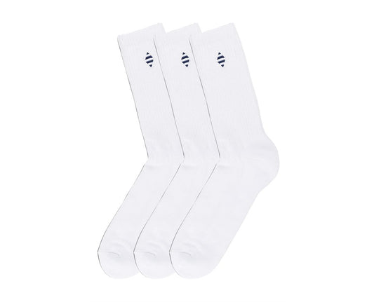 Panos Emporio  Organic Cotton Ribbed Crew Socks, 3 Pack