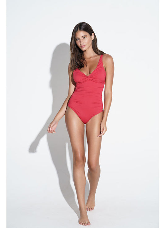 Simi Solid Swimsuit Recycled - Lipstick red