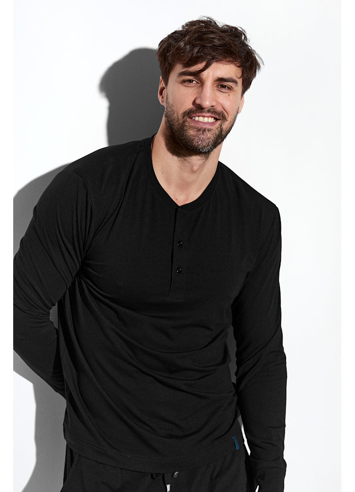 Panos Emporio Lounge Henley Cotton Bamboo Jumper