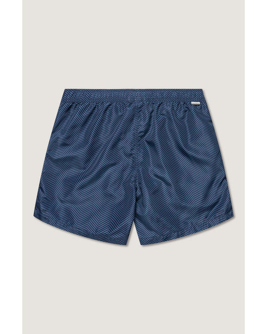 LUXE Ultra-Light Swim Shorts – Dark Blue Herringbone