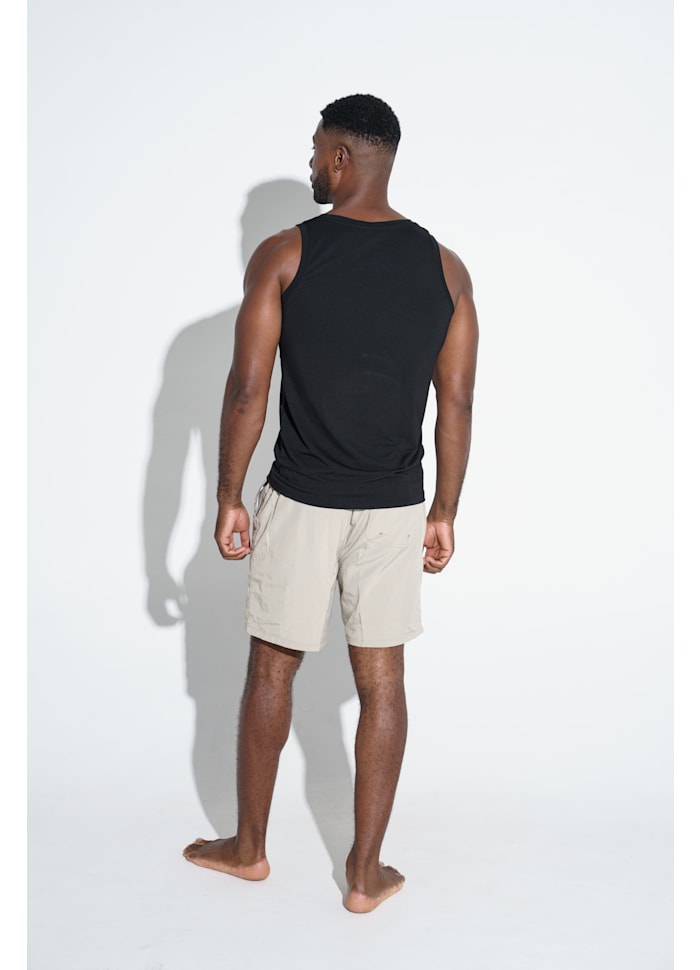 Panos Emporio Eco Bamboo and Organic Cotton Vest, Black