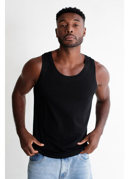 Panos Emporio Eco Bamboo and Organic Cotton Vest, Black