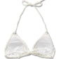 Crochet Lace Kandia Triangle Bikini Top, Off White