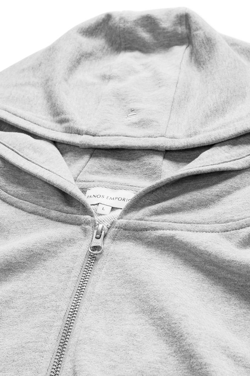 Panos Emporio  Organic Cotton Element Hoodie, Grey Melange