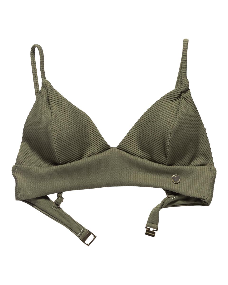 Thyme Theia Bralette Bikini Top, Green.