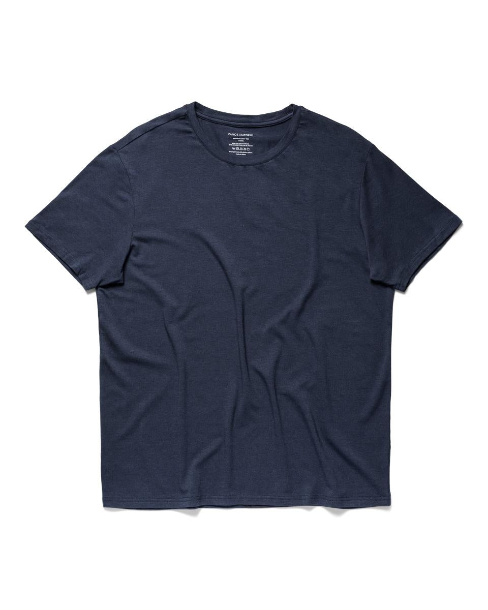 Panos Emporio  Eco Bamboo and Organic Cotton T-shirt Crew, Navy