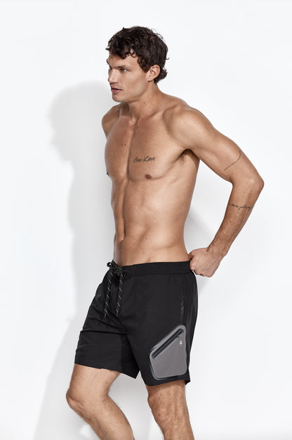 Tech Board Shorts, Black.