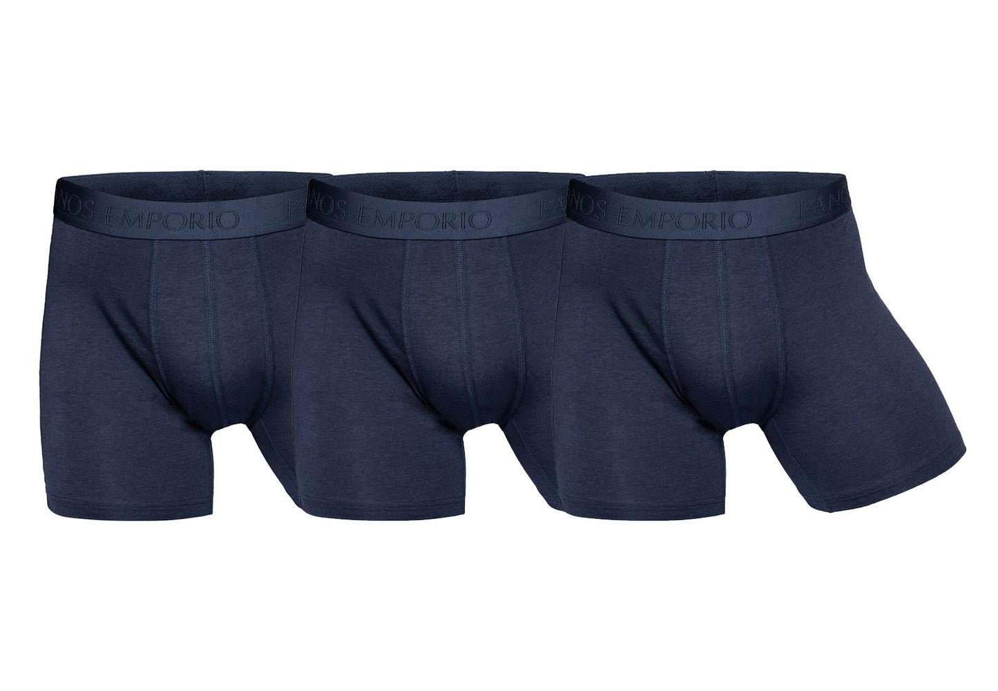 Panos Emporio  Eco Base Bamboo and Organic Cotton Boxer 3 Pack, Colour:  Navy