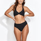 High Waisted Olympia Diva Bikini Brief, Black Leopard Jacquard