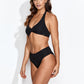 High Waisted Olympia Diva Bikini Brief, Black Leopard Jacquard