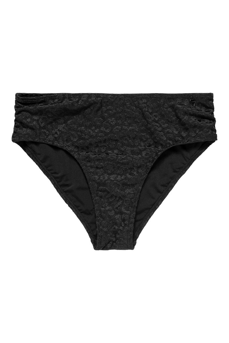 Panos Emporio  High Waisted Olympia Diva Bikini Brief, Black Leopard Jacquard