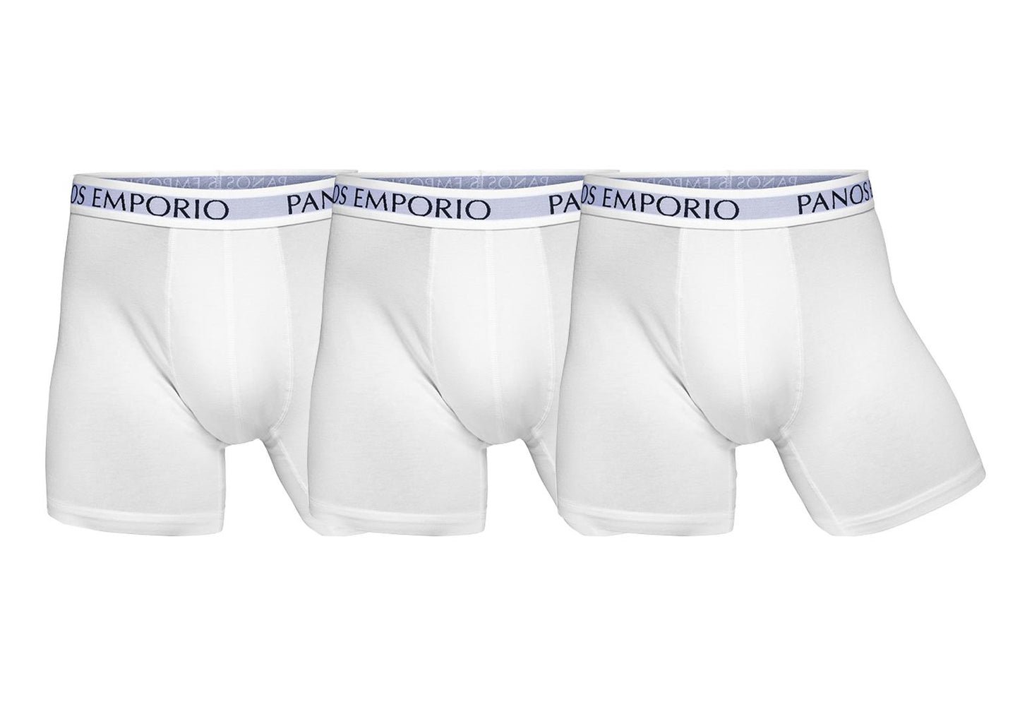 Panos Emporio Eco Base Bamboo and Organic Cotton Boxer Briefs - 3 Pack, White