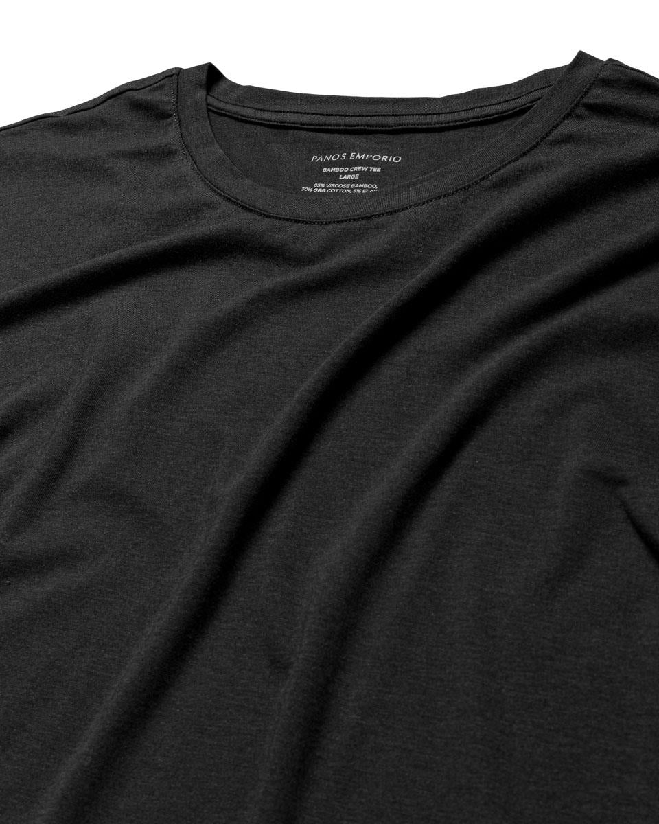 Panos Emporio  Eco Bamboo and Organic Cotton T-shirt Crew, Black